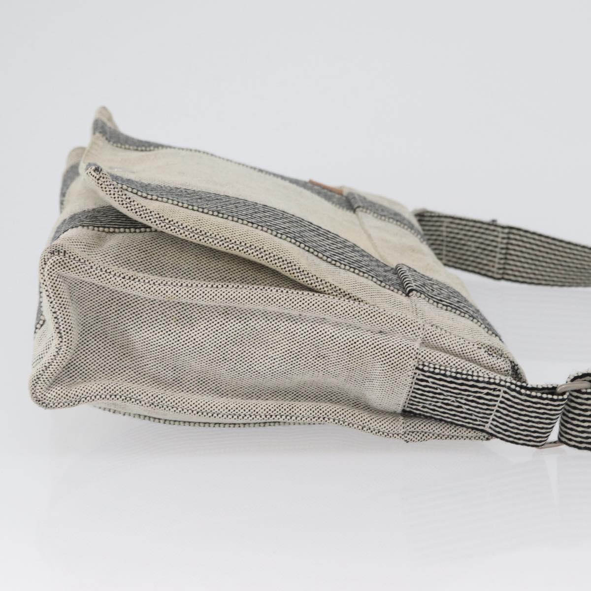 HERMES Fourre Tout Bassas PM Shoulder Bag Canvas Gray Auth bs33632