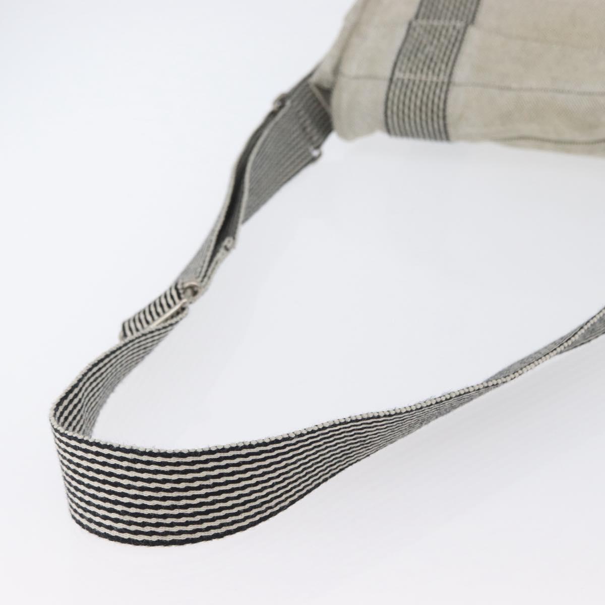 HERMES Fourre Tout Bassas PM Shoulder Bag Canvas Gray Auth bs33632