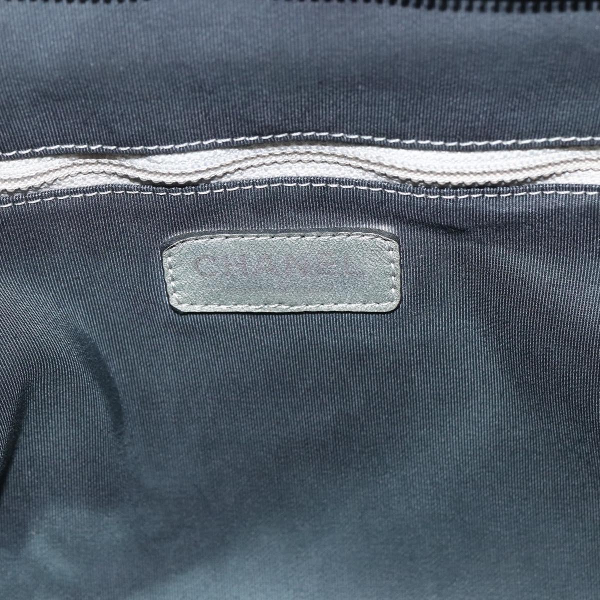 CHANEL Chain Shoulder Bag Canvas Black Silver CC Auth bs33649