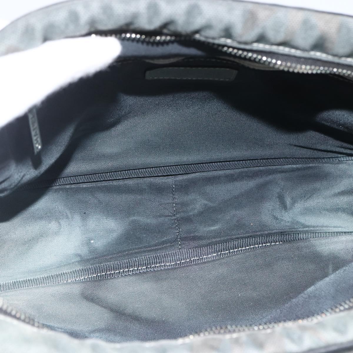 CHANEL Chain Shoulder Bag Canvas Black Silver CC Auth bs33649