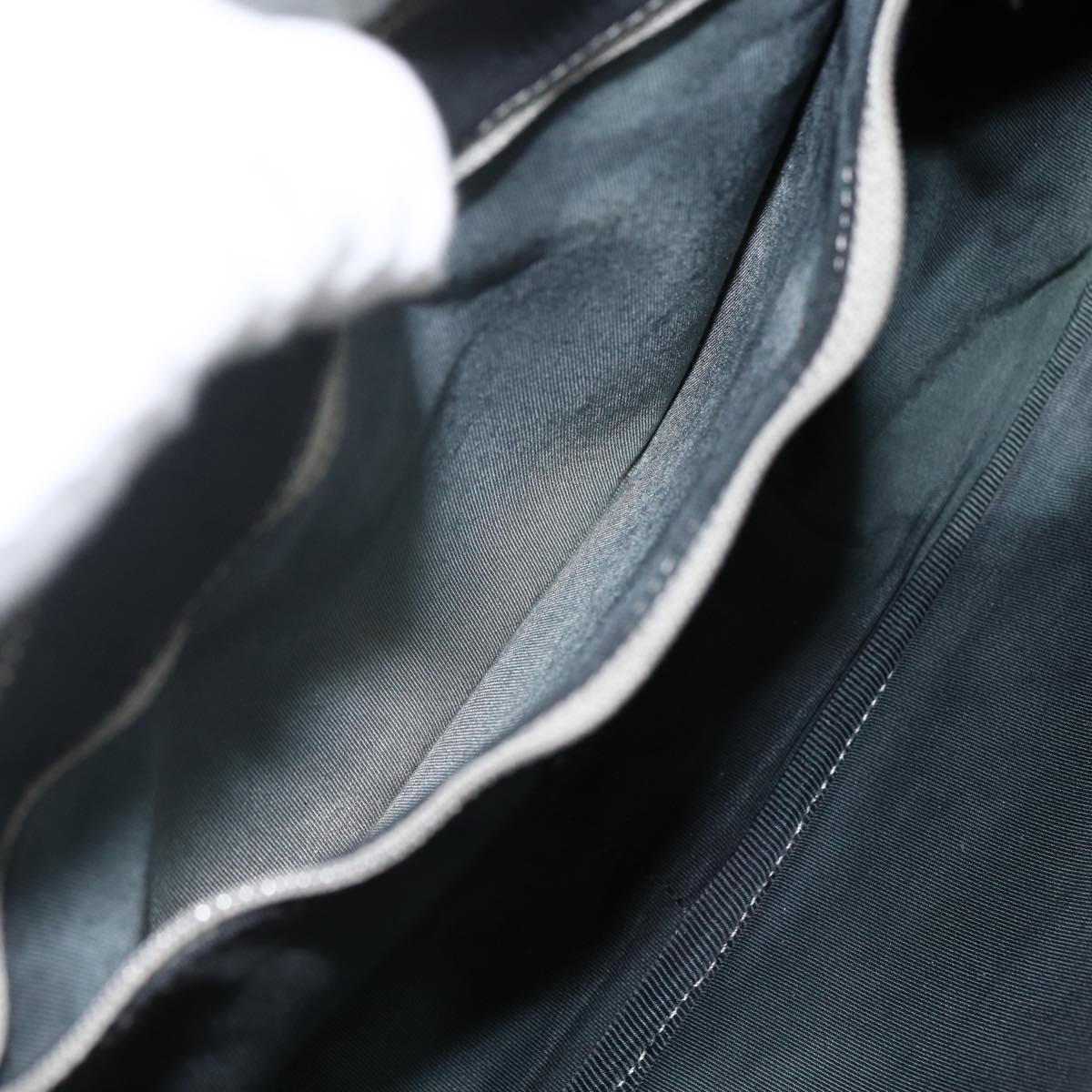 CHANEL Chain Shoulder Bag Canvas Black Silver CC Auth bs33649