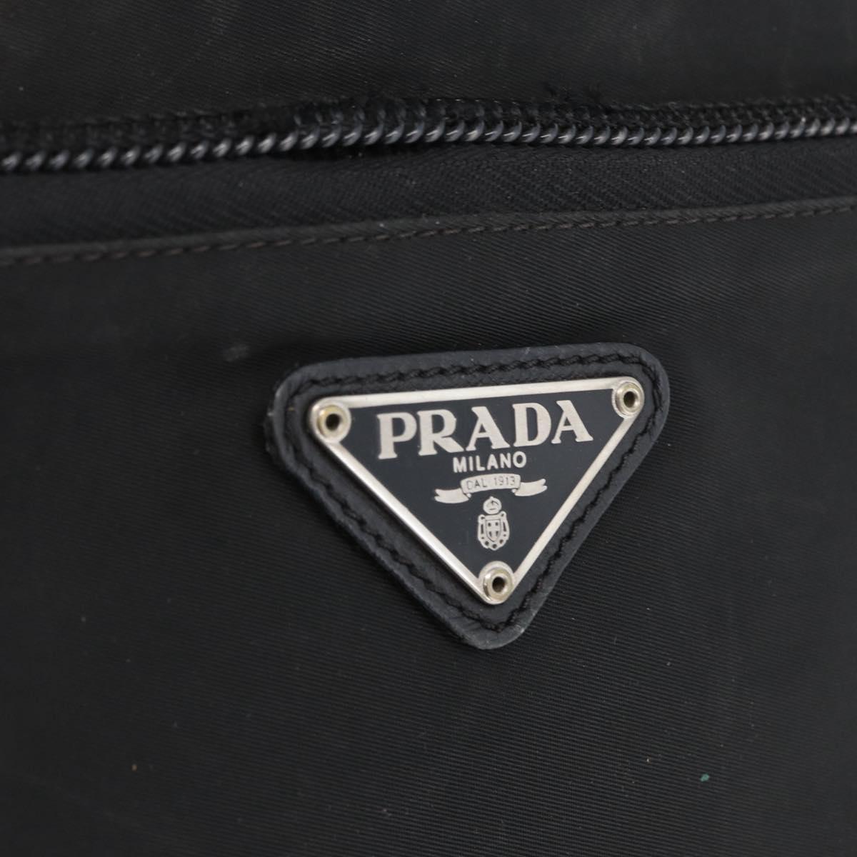 PRADA Shoulder Bag Nylon Black Silver Auth bs33652
