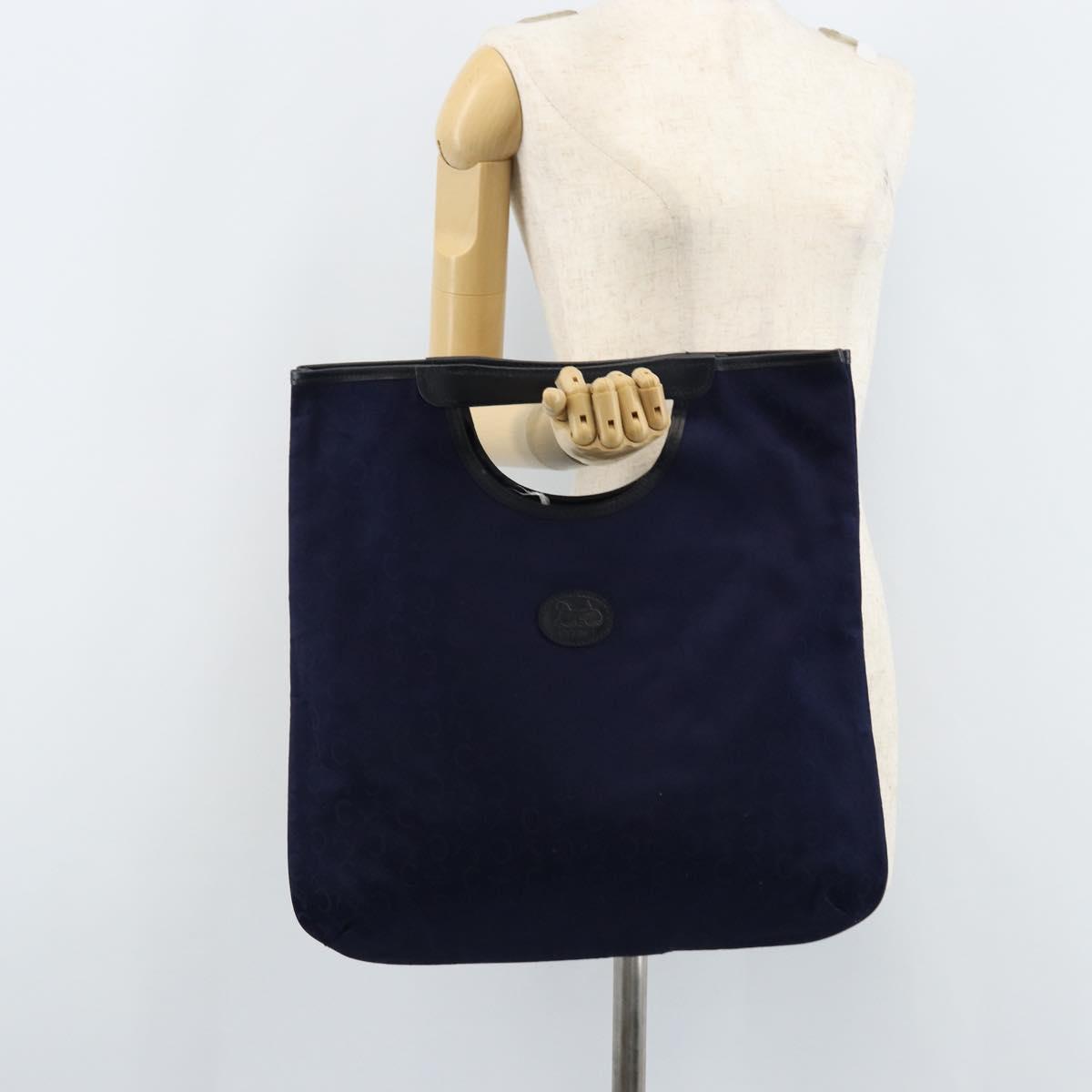 CELINE C Macadam Canvas Hand Bag Navy Auth bs33653