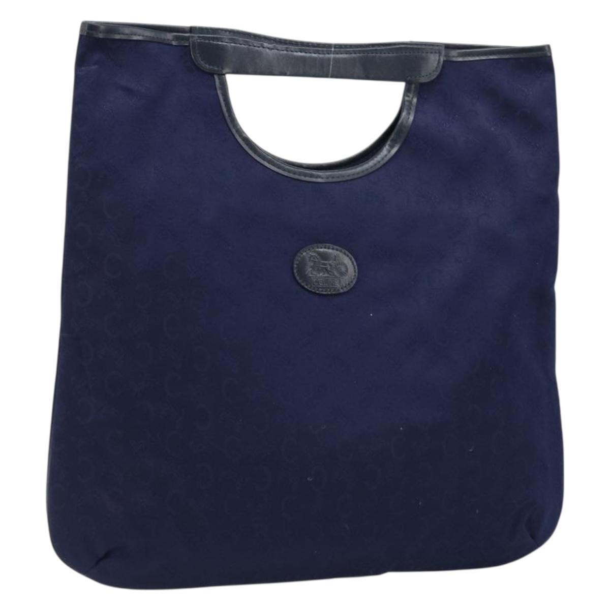 CELINE C Macadam Canvas Hand Bag Navy Auth bs33653