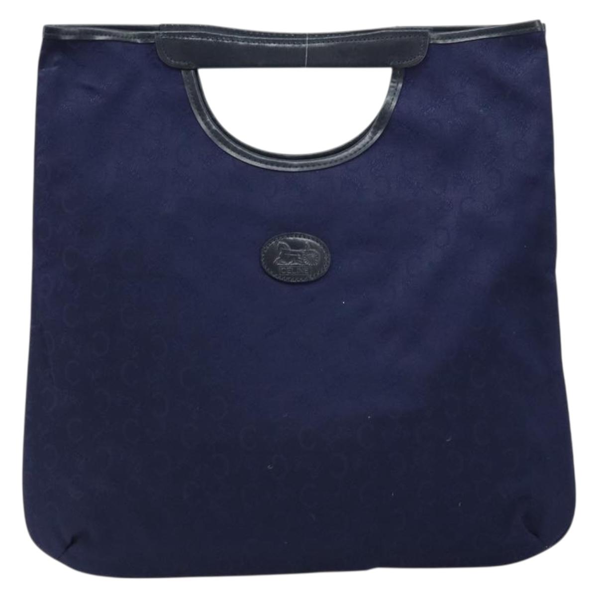CELINE C Macadam Canvas Hand Bag Navy Auth bs33653