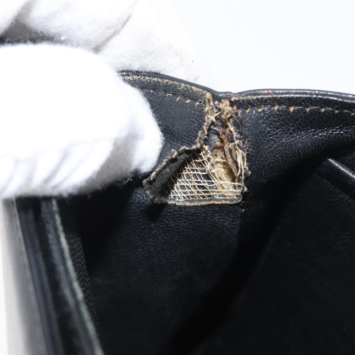 CELINE Shoulder Bag Leather Black Gold Auth bs33654