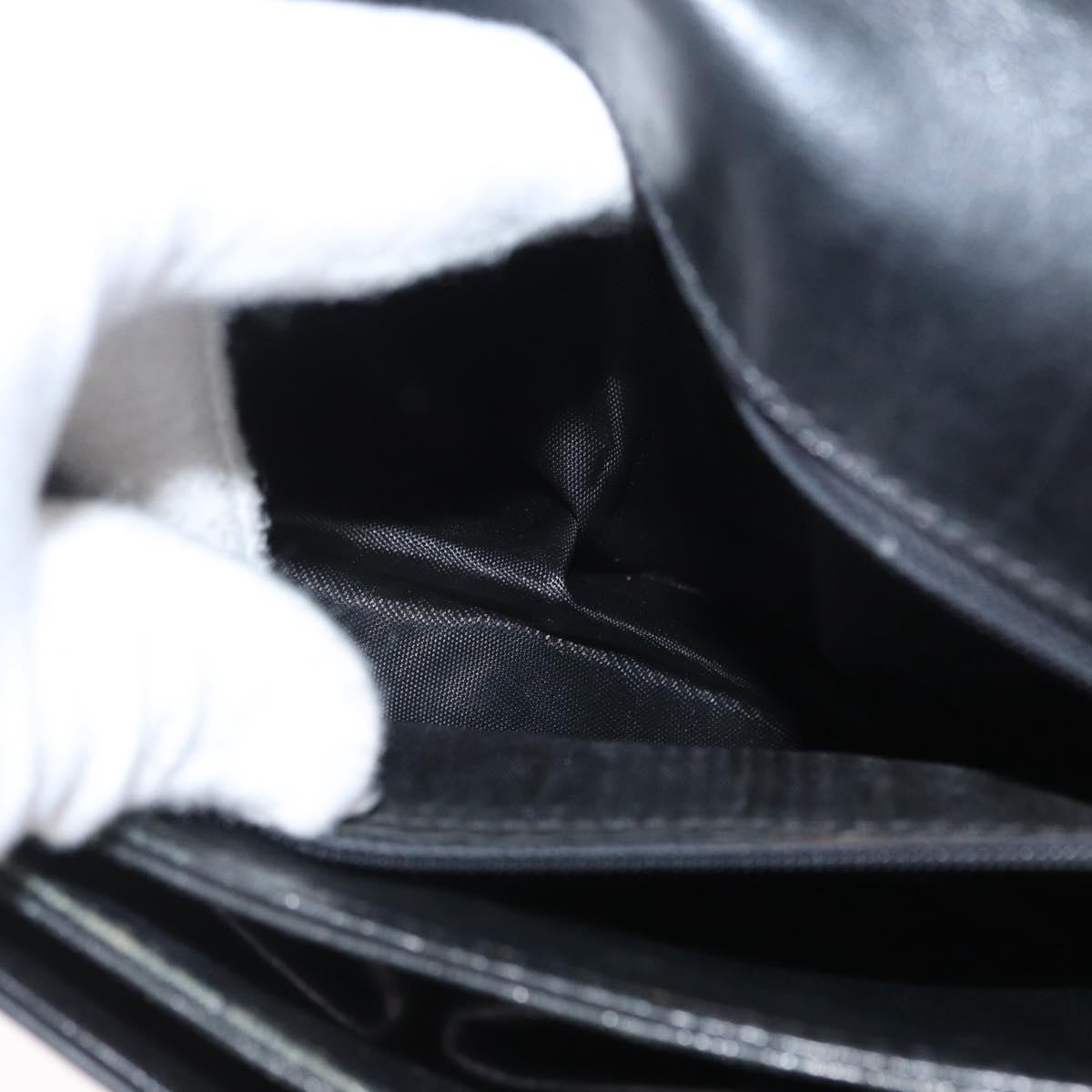 CELINE Shoulder Bag Leather Black Gold Auth bs33654