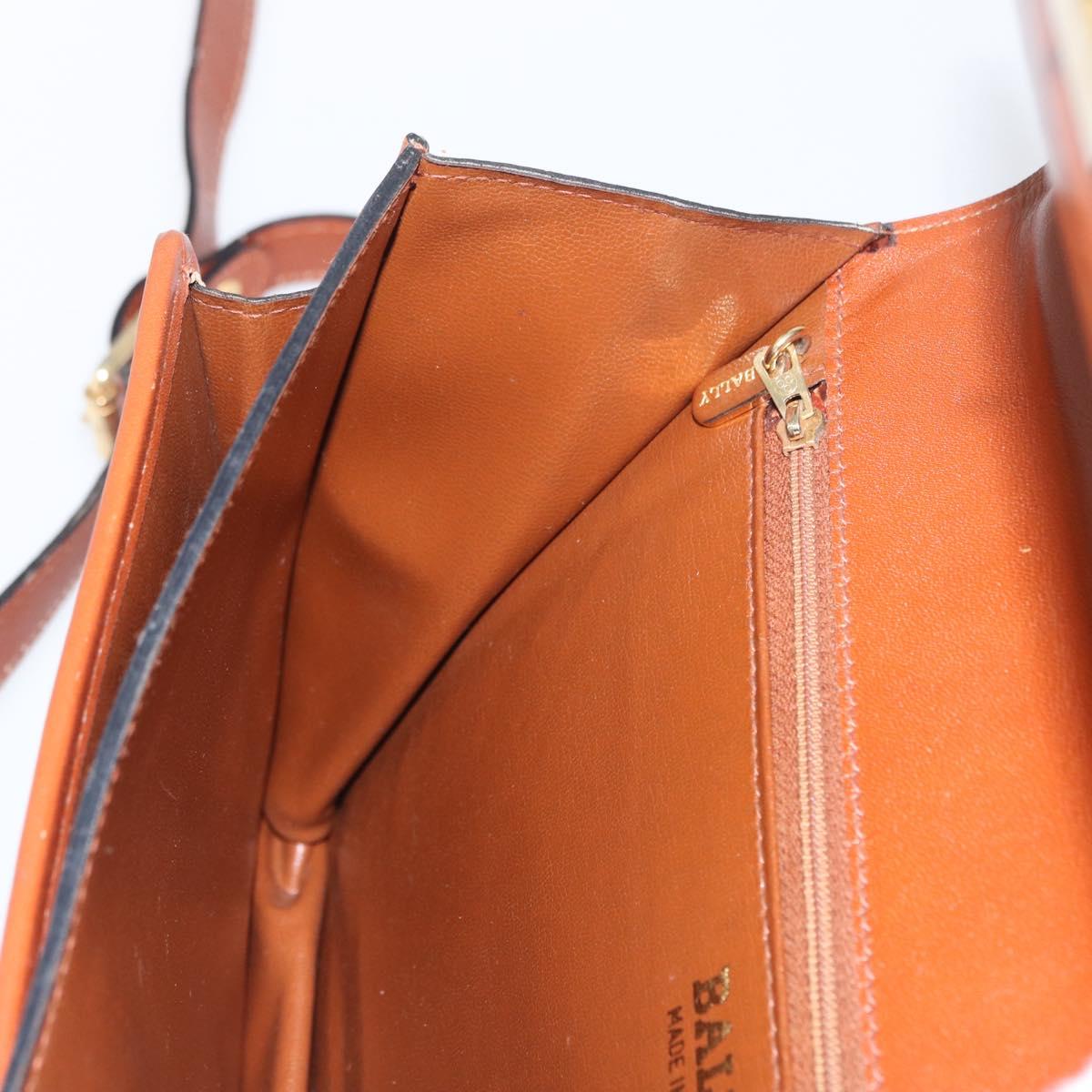 BALLY Shoulder Bag PVC Canvas Black Gold Auth bs33655