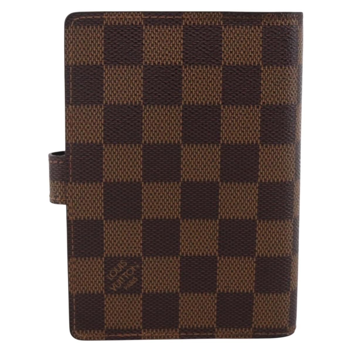 LOUIS VUITTON Damier Ebene Agenda PM Day Planner Cover R20700 LV Auth bs33665
