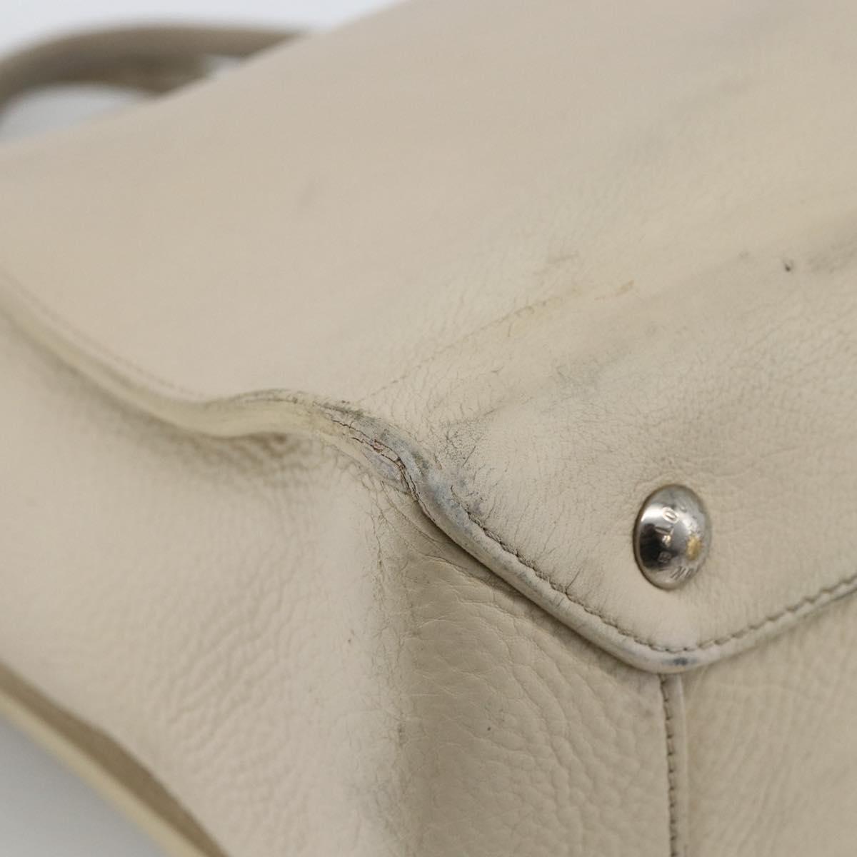 LOUIS VUITTON Cabanaxos Hand Bag Leather White M95887 LV Auth bs33670