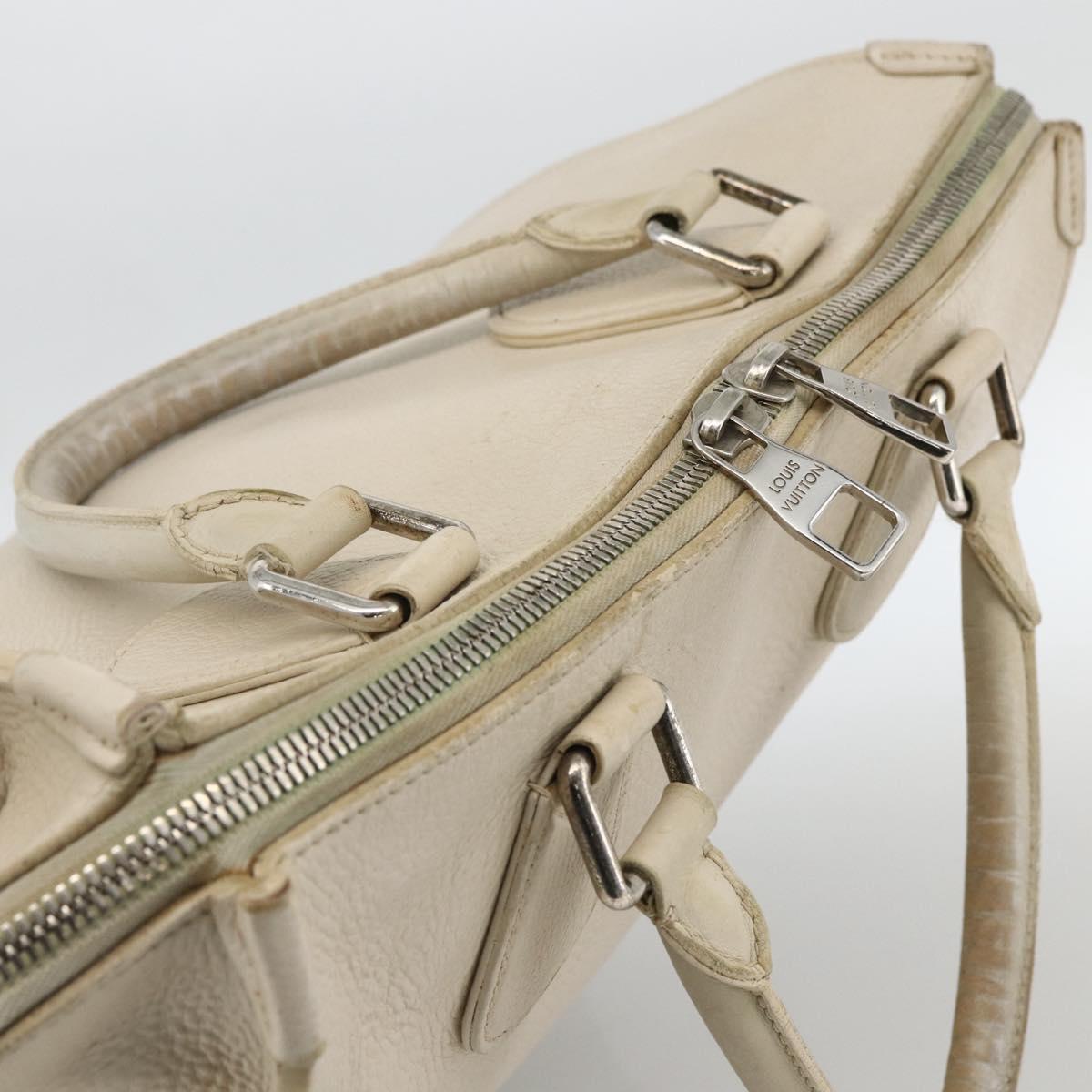 LOUIS VUITTON Cabanaxos Hand Bag Leather White M95887 LV Auth bs33670