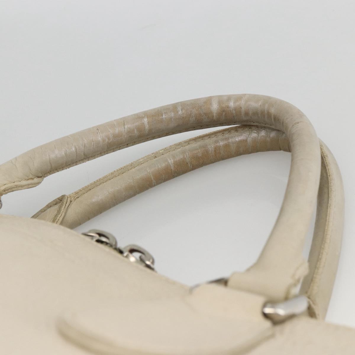LOUIS VUITTON Cabanaxos Hand Bag Leather White M95887 LV Auth bs33670