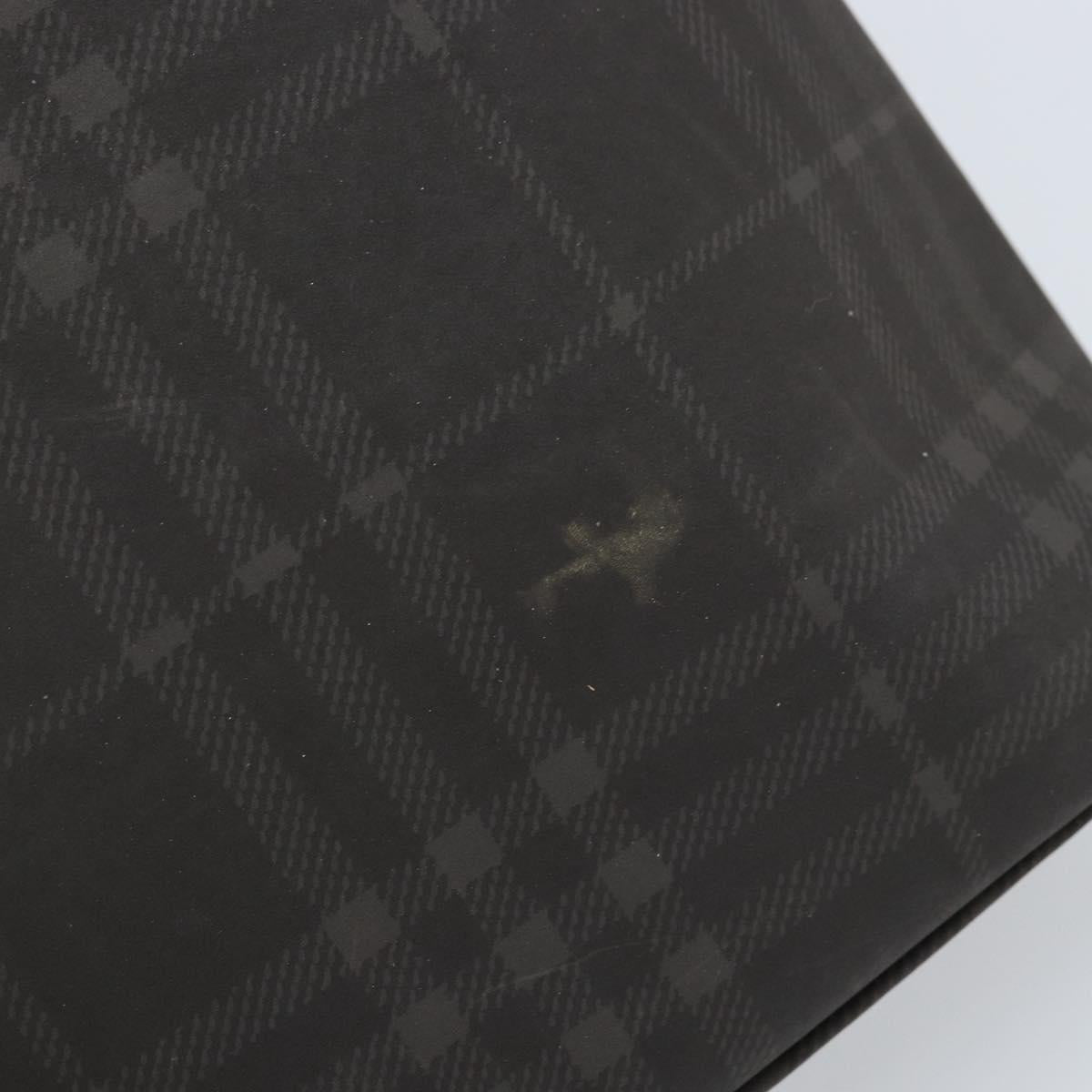 BURBERRY Nova Check Hand Bag PVC Brown Silver Auth bs33672