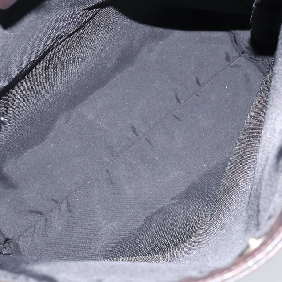 BURBERRY Nova Check Hand Bag PVC Brown Silver Auth bs33672