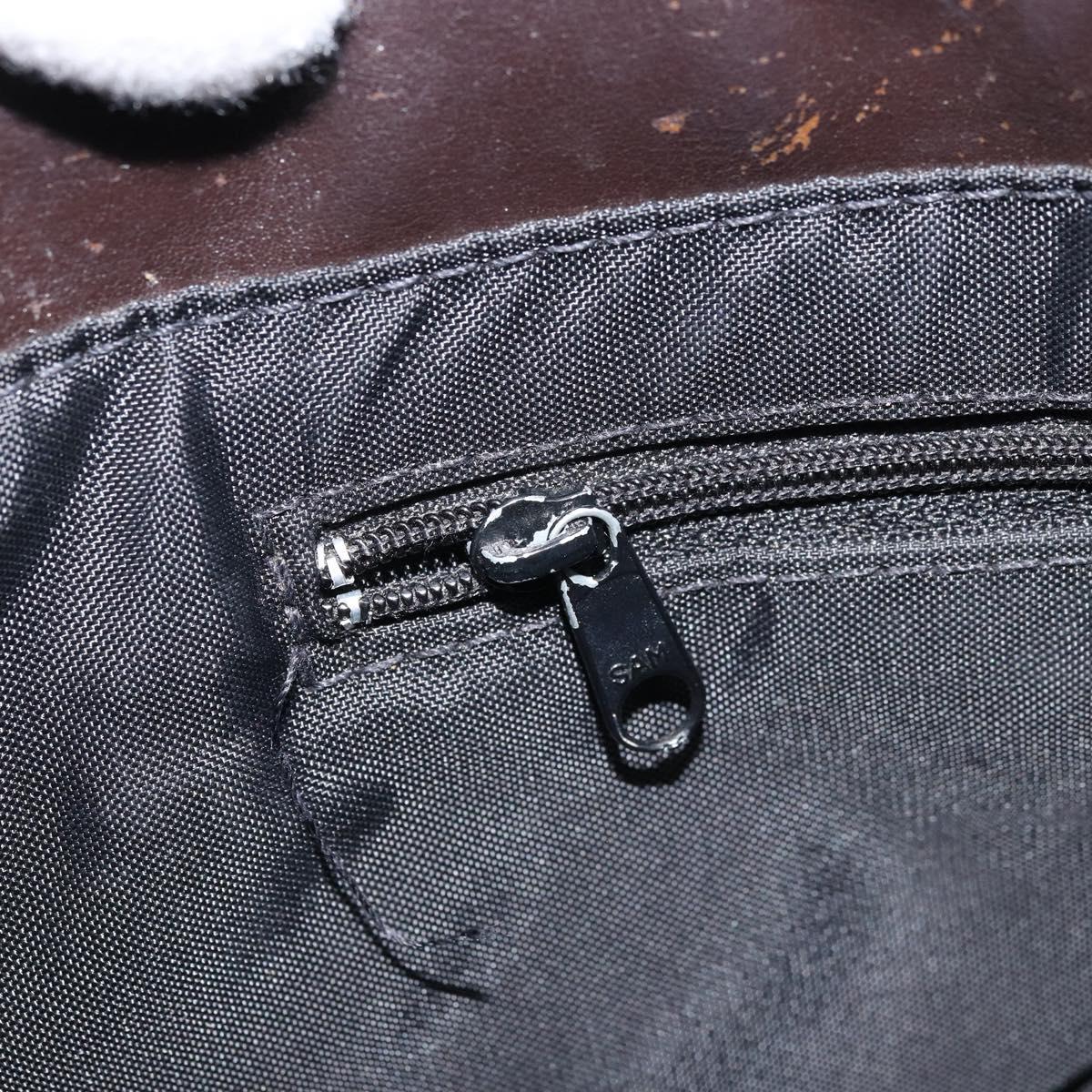 BURBERRY Nova Check Hand Bag PVC Brown Silver Auth bs33672