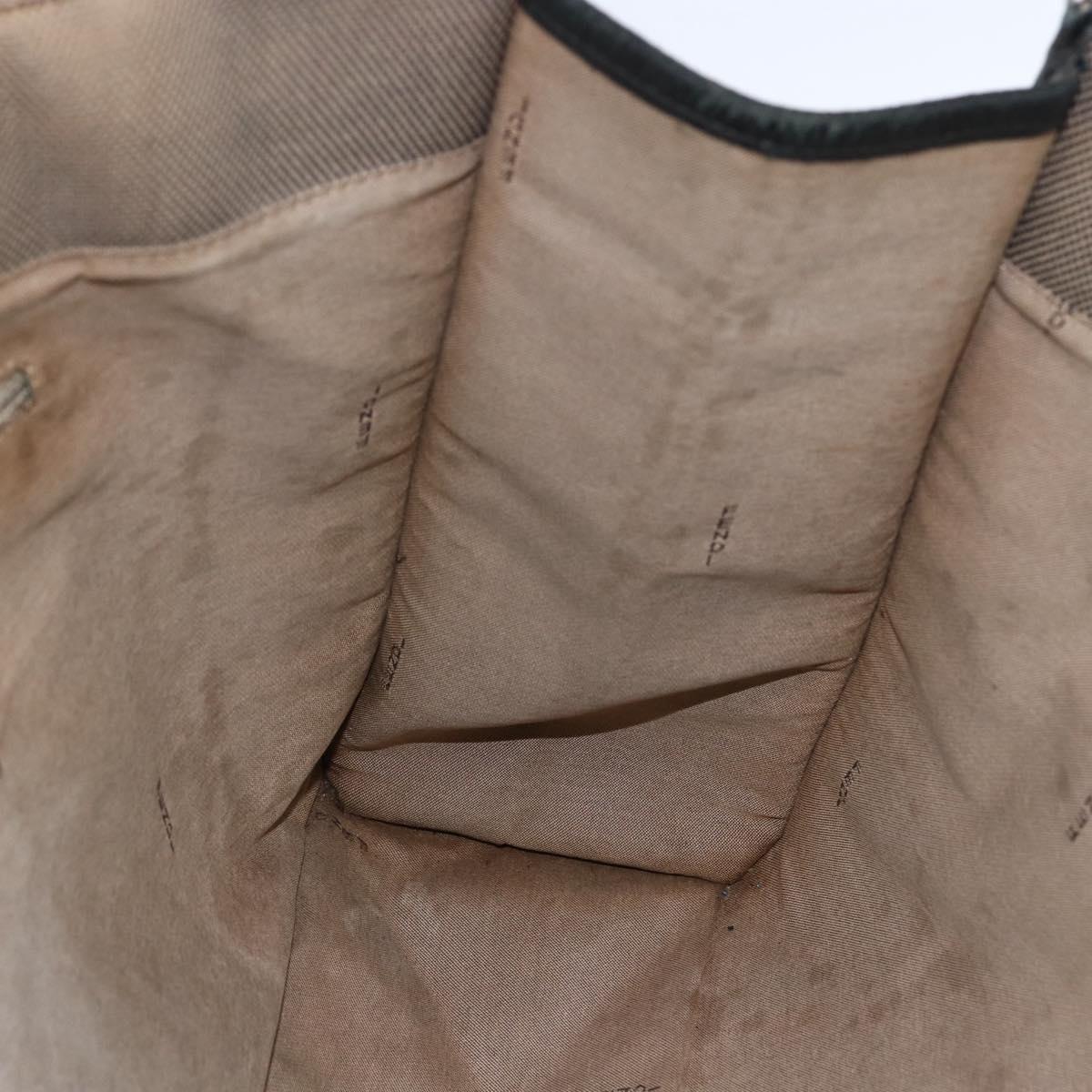 FENDI Tote Bag Canvas Brown Silver Auth bs33677