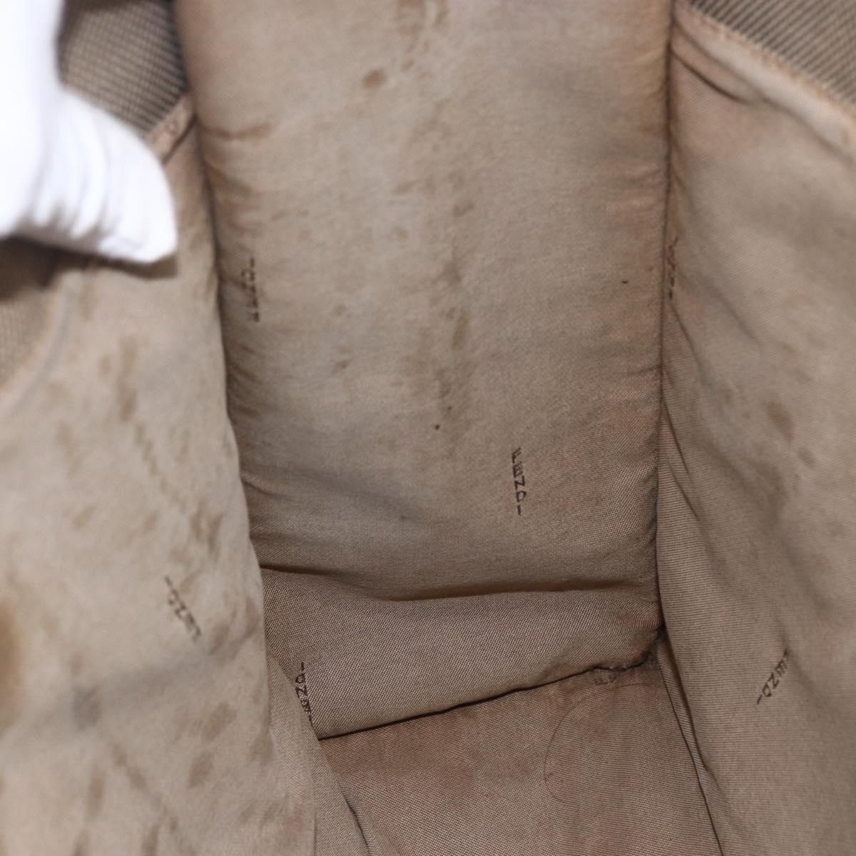 FENDI Tote Bag Canvas Brown Silver Auth bs33677