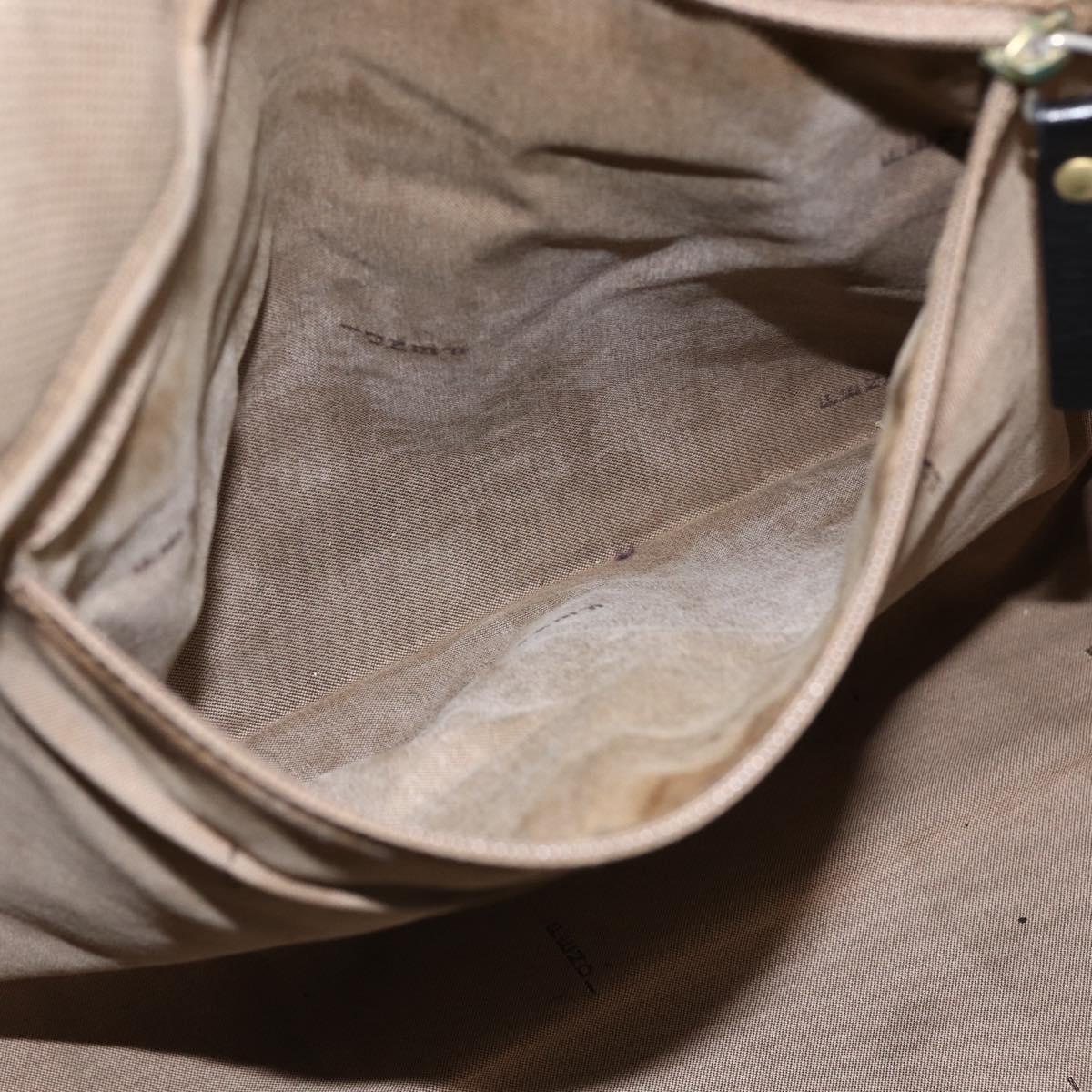 FENDI Tote Bag Canvas Brown Silver Auth bs33677