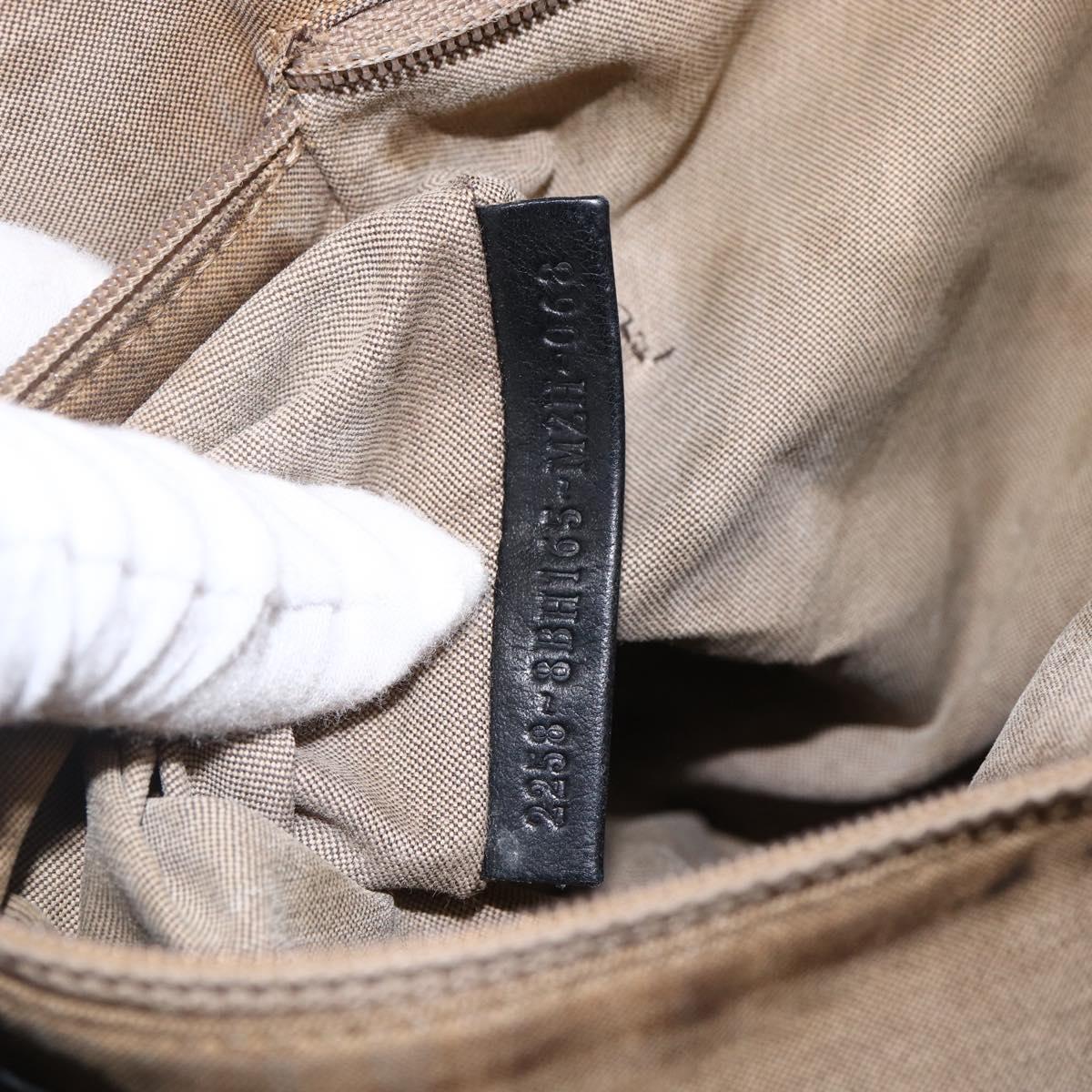 FENDI Tote Bag Canvas Brown Silver Auth bs33677