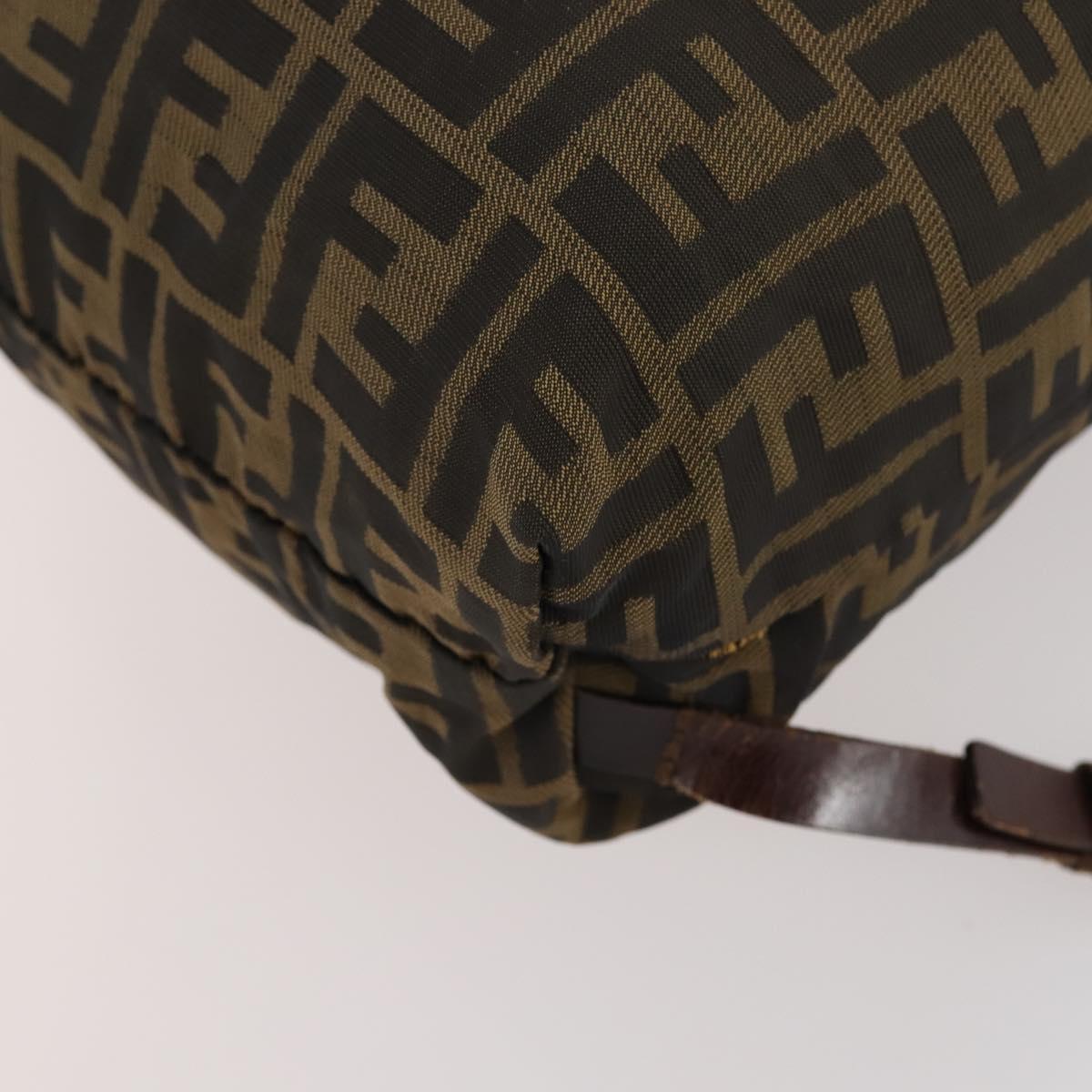 FENDI Zucca Canvas Backpack Brown Black Auth bs33678