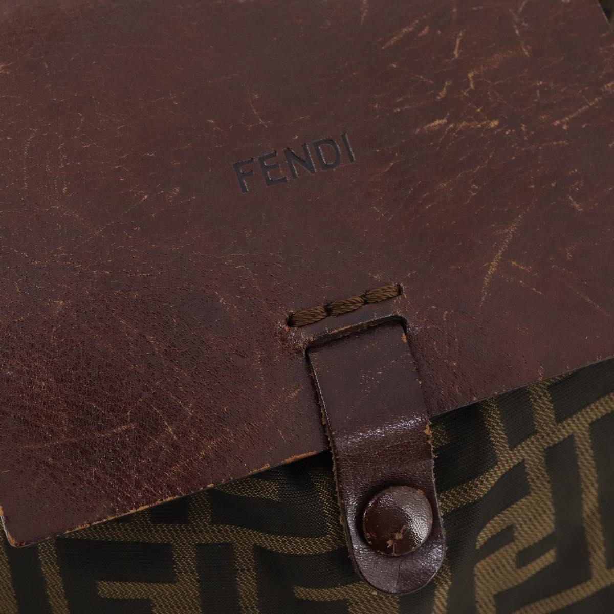 FENDI Zucca Canvas Backpack Brown Black Auth bs33678