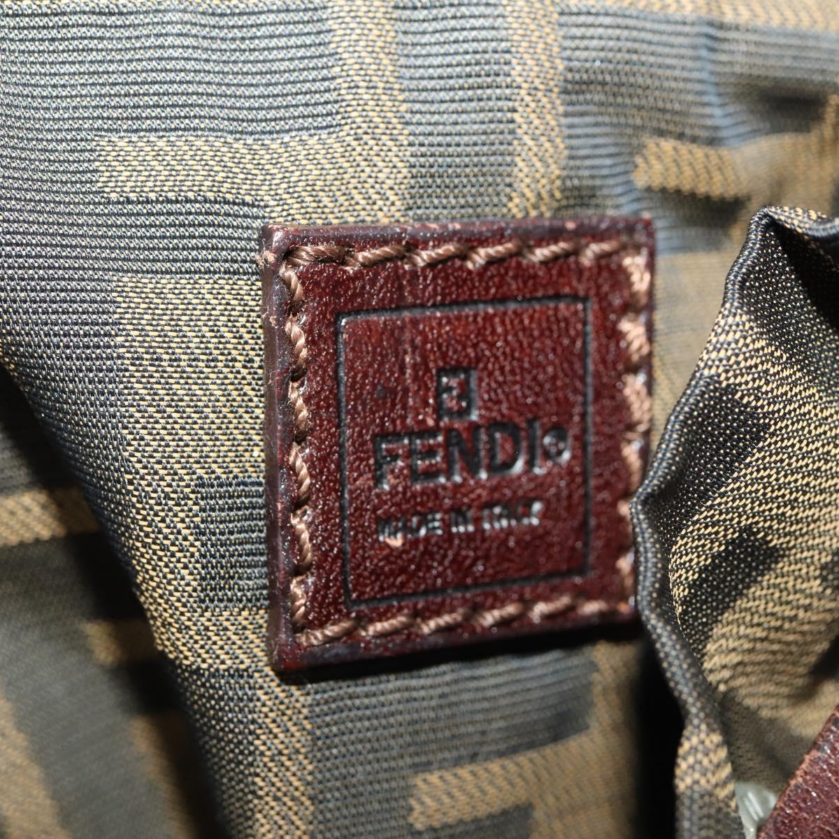 FENDI Zucca Canvas Backpack Brown Black Auth bs33678