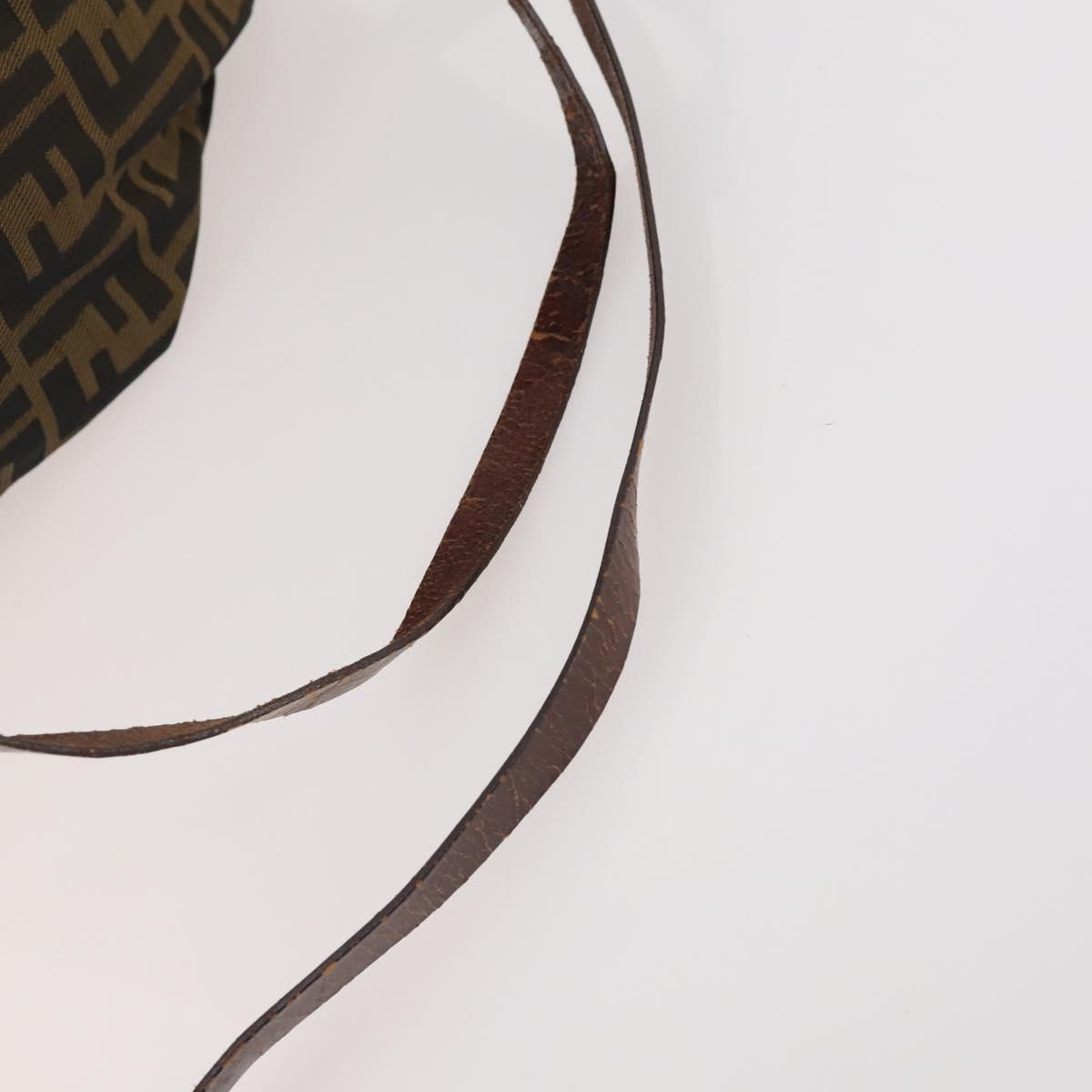FENDI Zucca Canvas Backpack Brown Black Auth bs33678