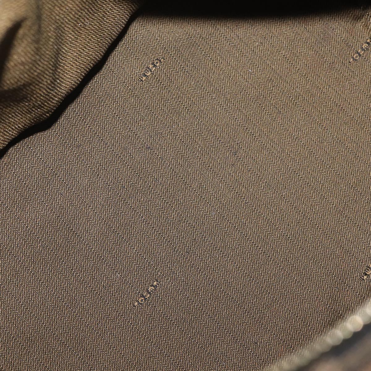 FENDI Zucca Canvas Hand Bag Black Brown Auth bs33679