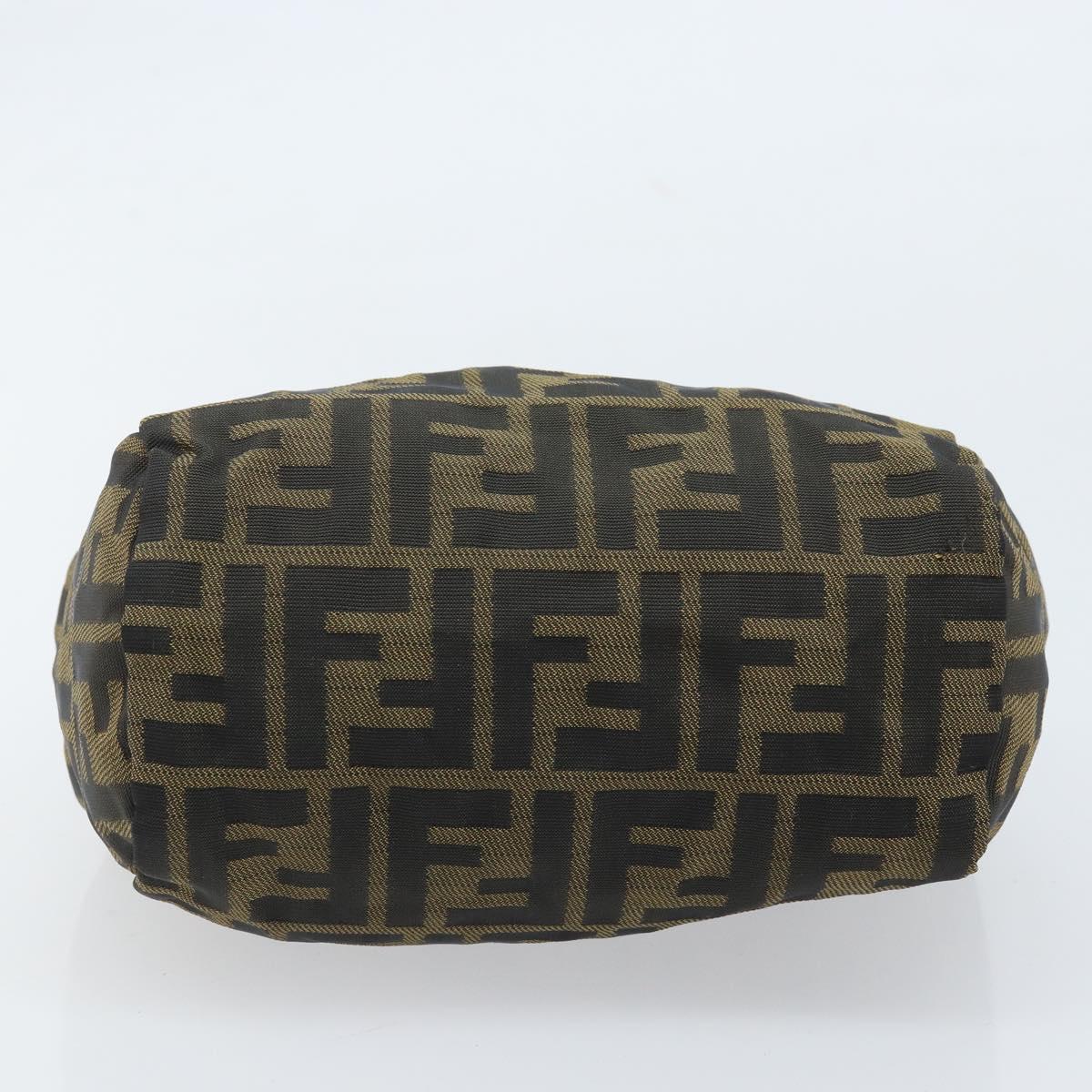 FENDI Zucca Canvas Hand Bag Black Brown Auth bs33680