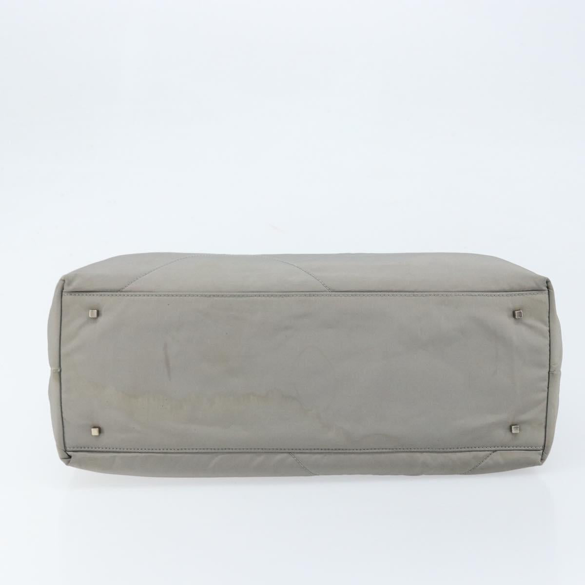 Salvatore Ferragamo Hand Bag Nylon Gray Silver Auth bs33681