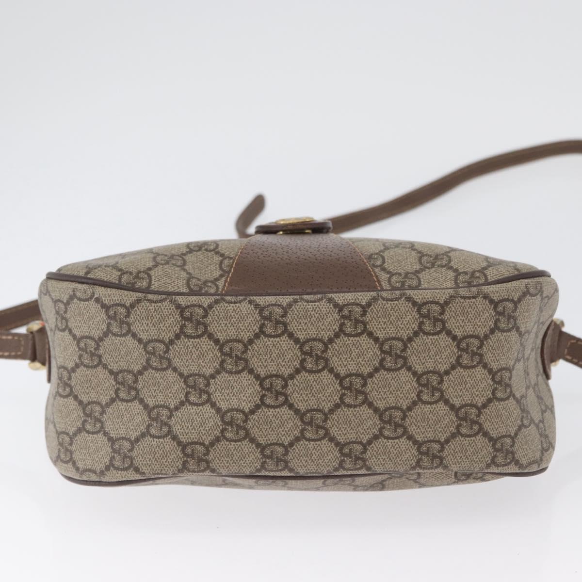 GUCCI GG Supreme Web Sherry Line Bag PVC Beige Gold 001 754 6177 Auth bs33691