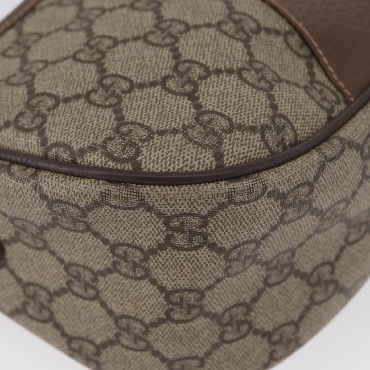 GUCCI GG Supreme Web Sherry Line Bag PVC Beige Gold 001 754 6177 Auth bs33691