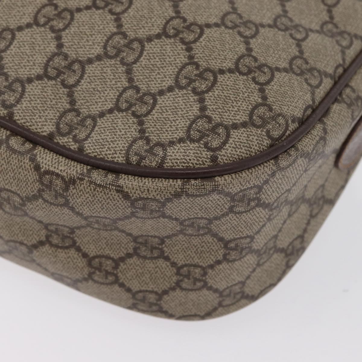 GUCCI GG Supreme Web Sherry Line Bag PVC Beige Gold 001 754 6177 Auth bs33691