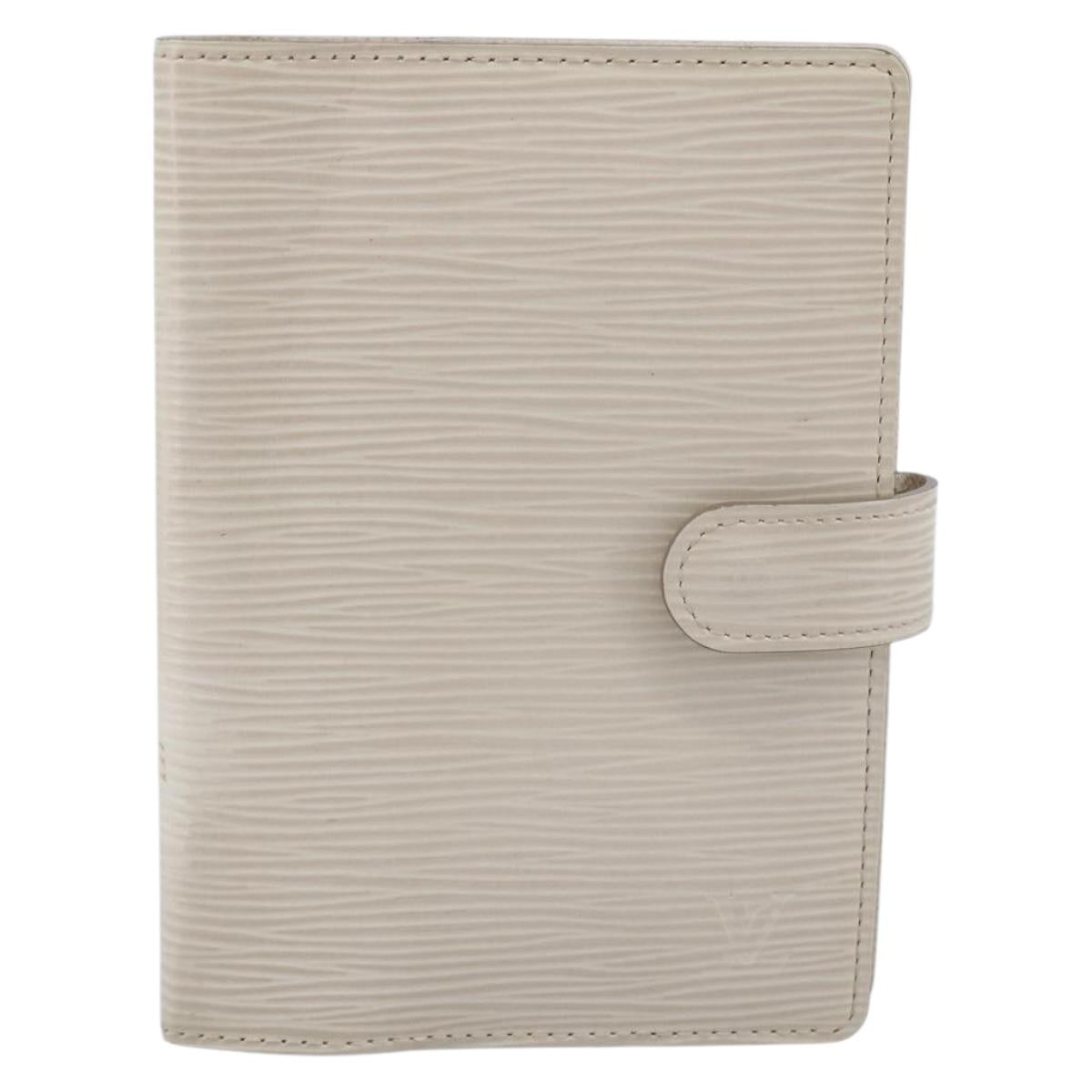 LOUIS VUITTON Epi Agenda PM Day Planner Cover White Yvoire R2005J Auth bs33692