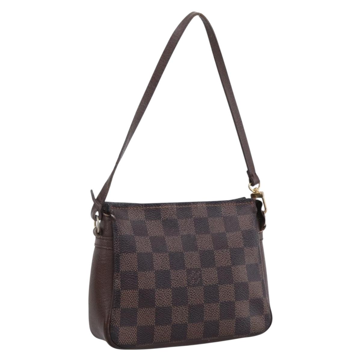 LOUIS VUITTON Damier Ebene Trousse Makeup Pouch N51982 LV Auth bs33693