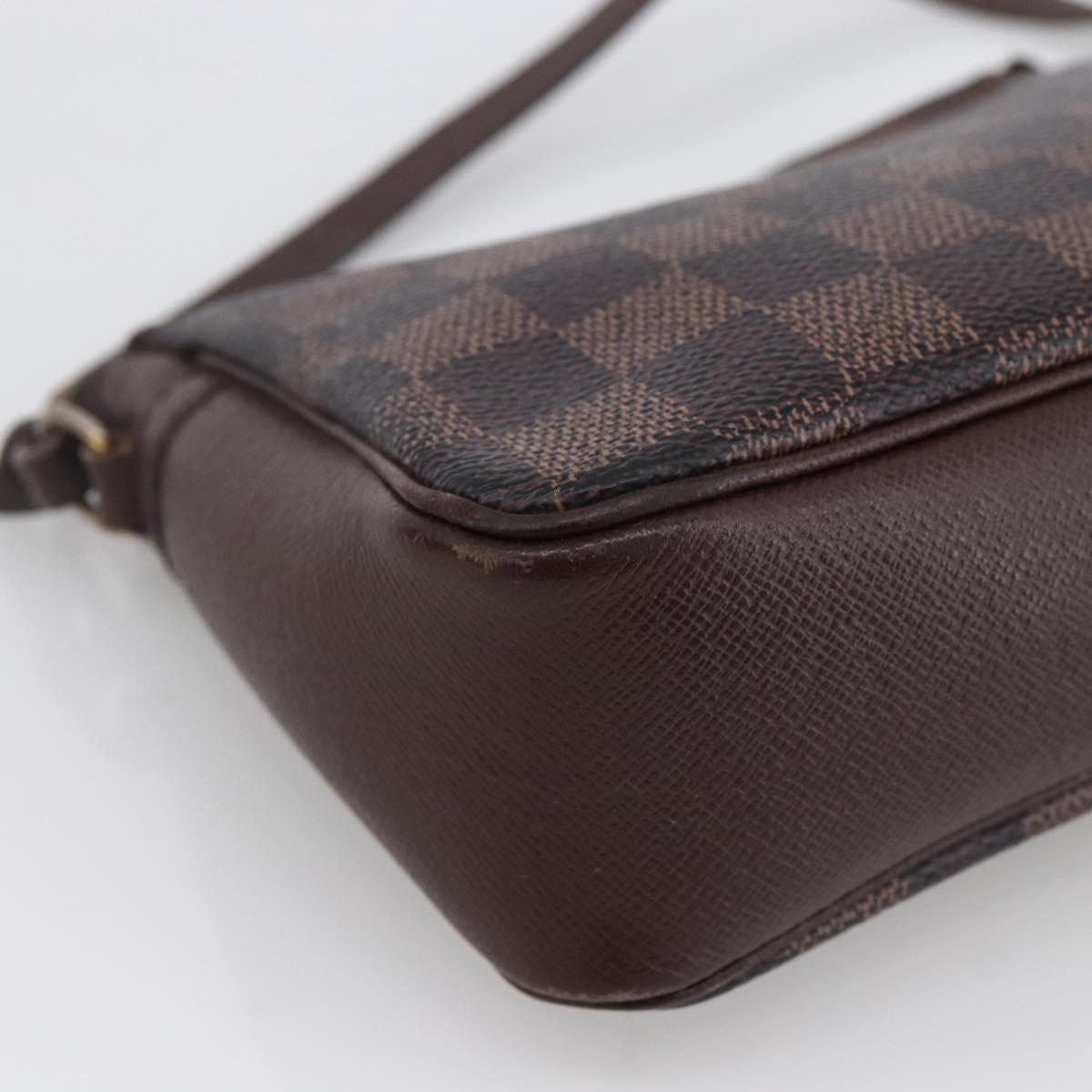 LOUIS VUITTON Damier Ebene Trousse Makeup Pouch N51982 LV Auth bs33693