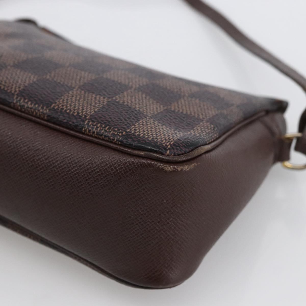 LOUIS VUITTON Damier Ebene Trousse Makeup Pouch N51982 LV Auth bs33693