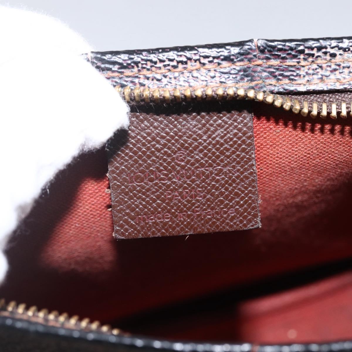 LOUIS VUITTON Damier Ebene Trousse Makeup Pouch N51982 LV Auth bs33693