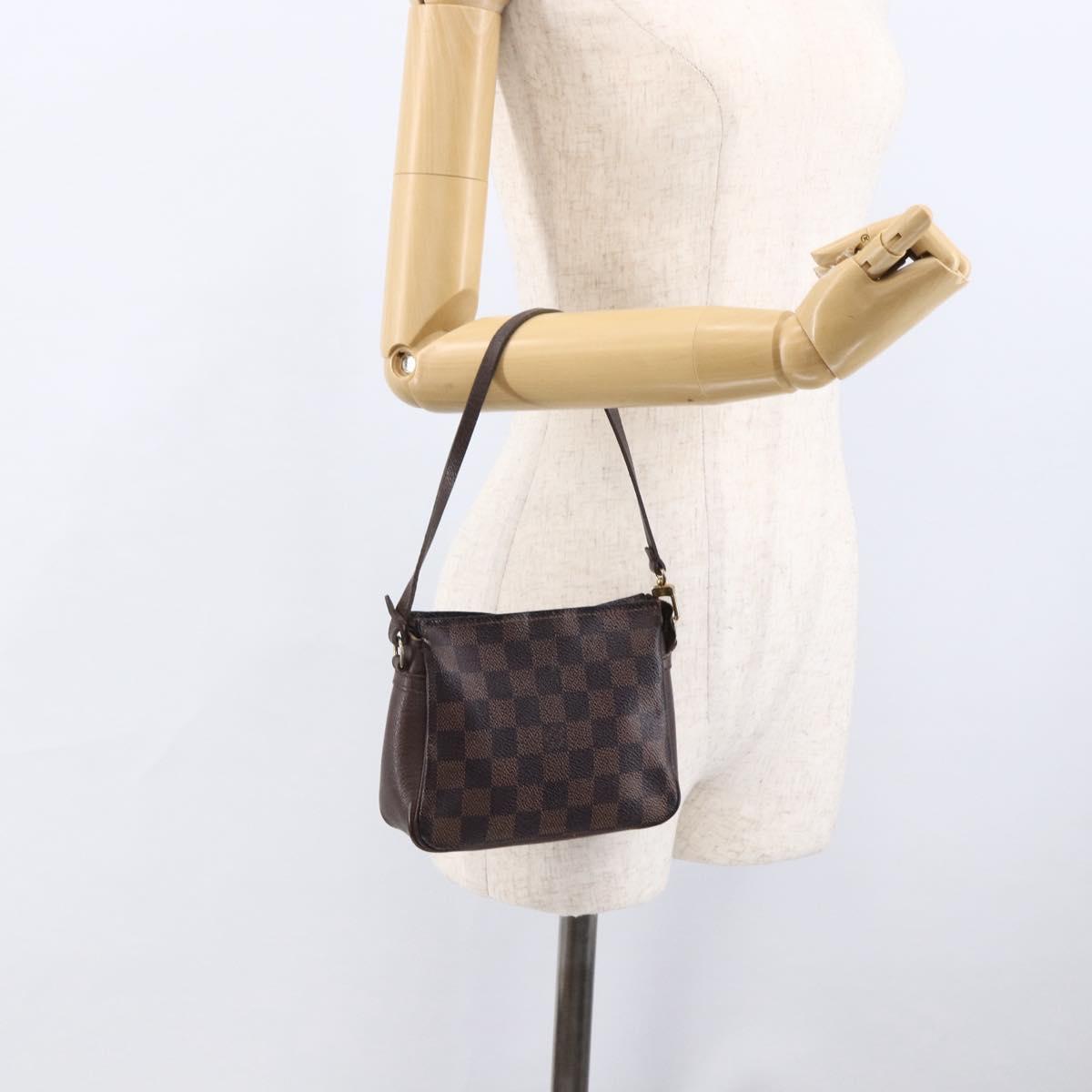LOUIS VUITTON Damier Ebene Trousse Makeup Pouch N51982 LV Auth bs33693