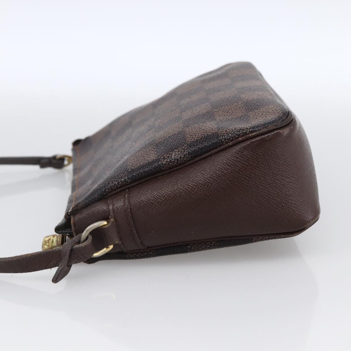LOUIS VUITTON Damier Ebene Trousse Makeup Pouch N51982 LV Auth bs33693