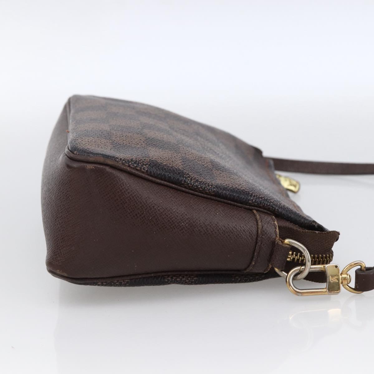 LOUIS VUITTON Damier Ebene Trousse Makeup Pouch N51982 LV Auth bs33693