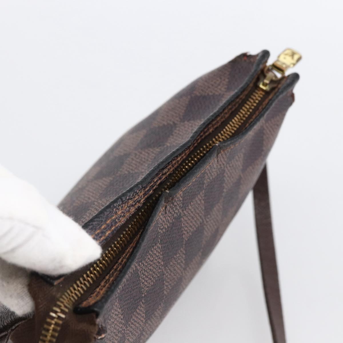 LOUIS VUITTON Damier Ebene Trousse Makeup Pouch N51982 LV Auth bs33693