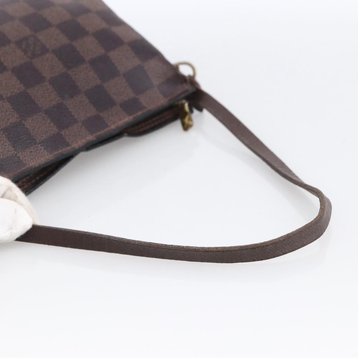 LOUIS VUITTON Damier Ebene Trousse Makeup Pouch N51982 LV Auth bs33693