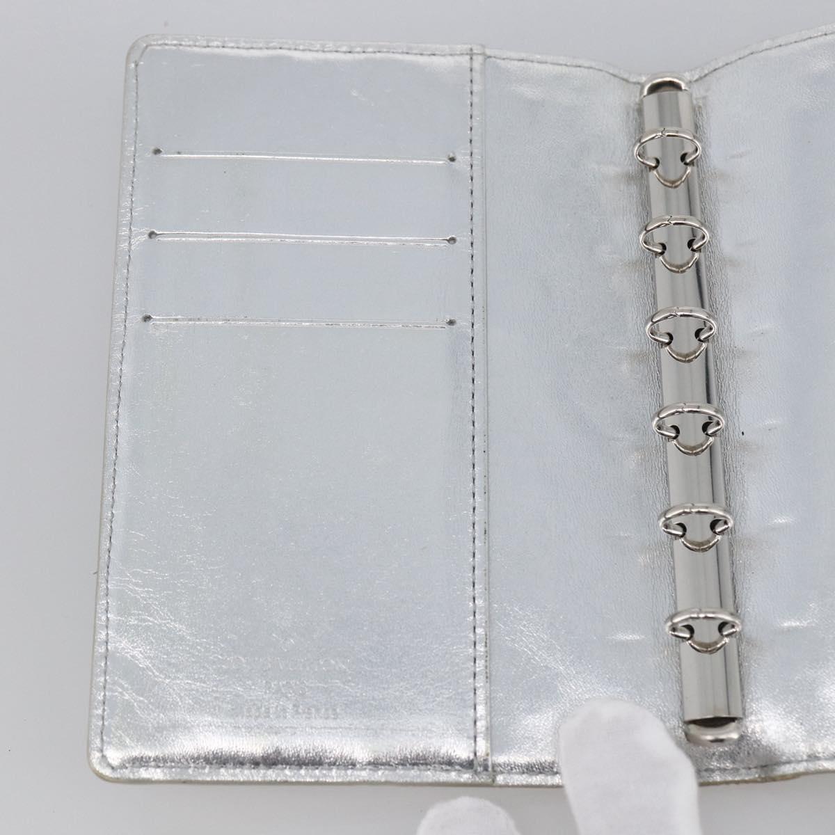 LOUIS VUITTON Monogram Miroir Agenda PM Day Cover Silver R20963 LV Auth bs33695