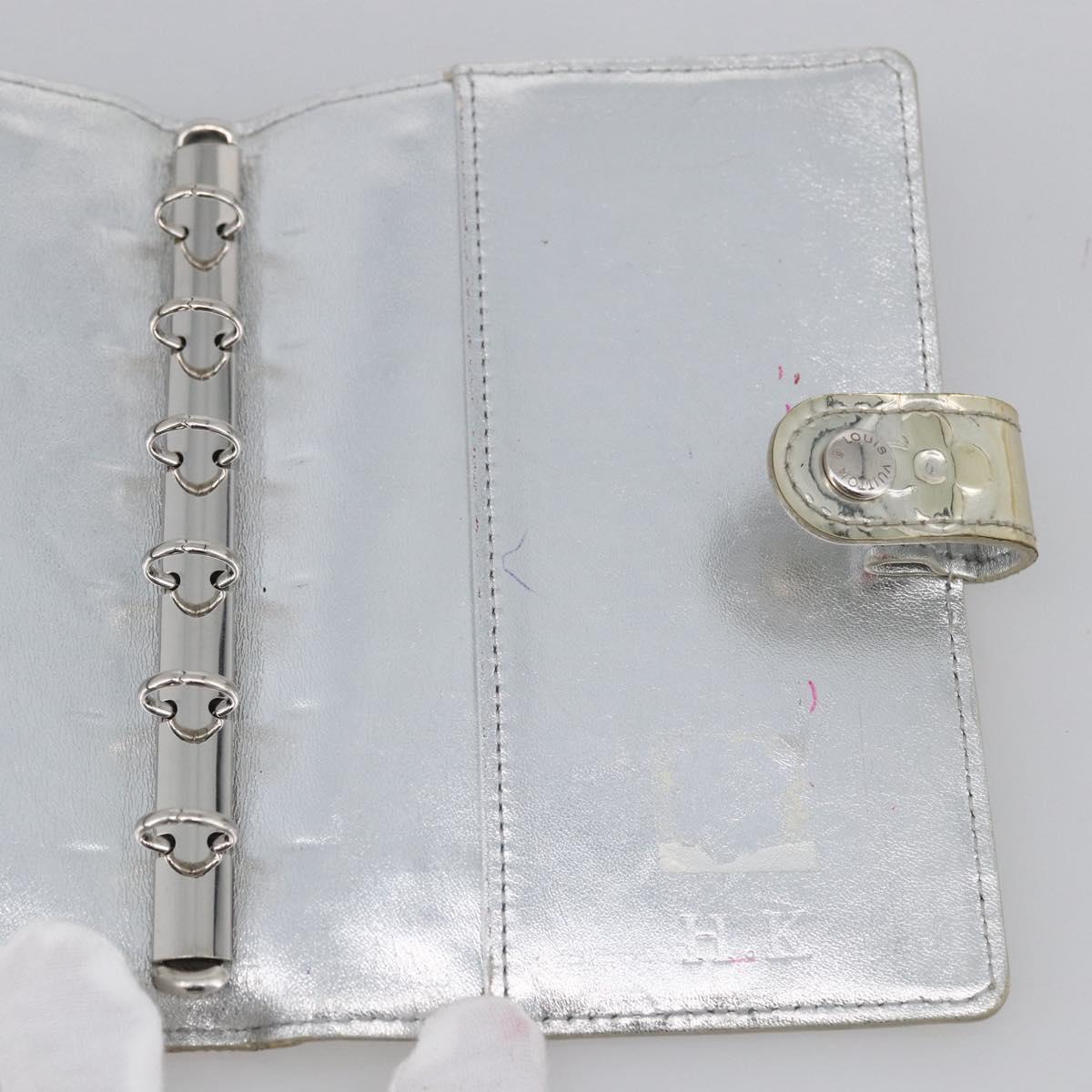 LOUIS VUITTON Monogram Miroir Agenda PM Day Cover Silver R20963 LV Auth bs33695