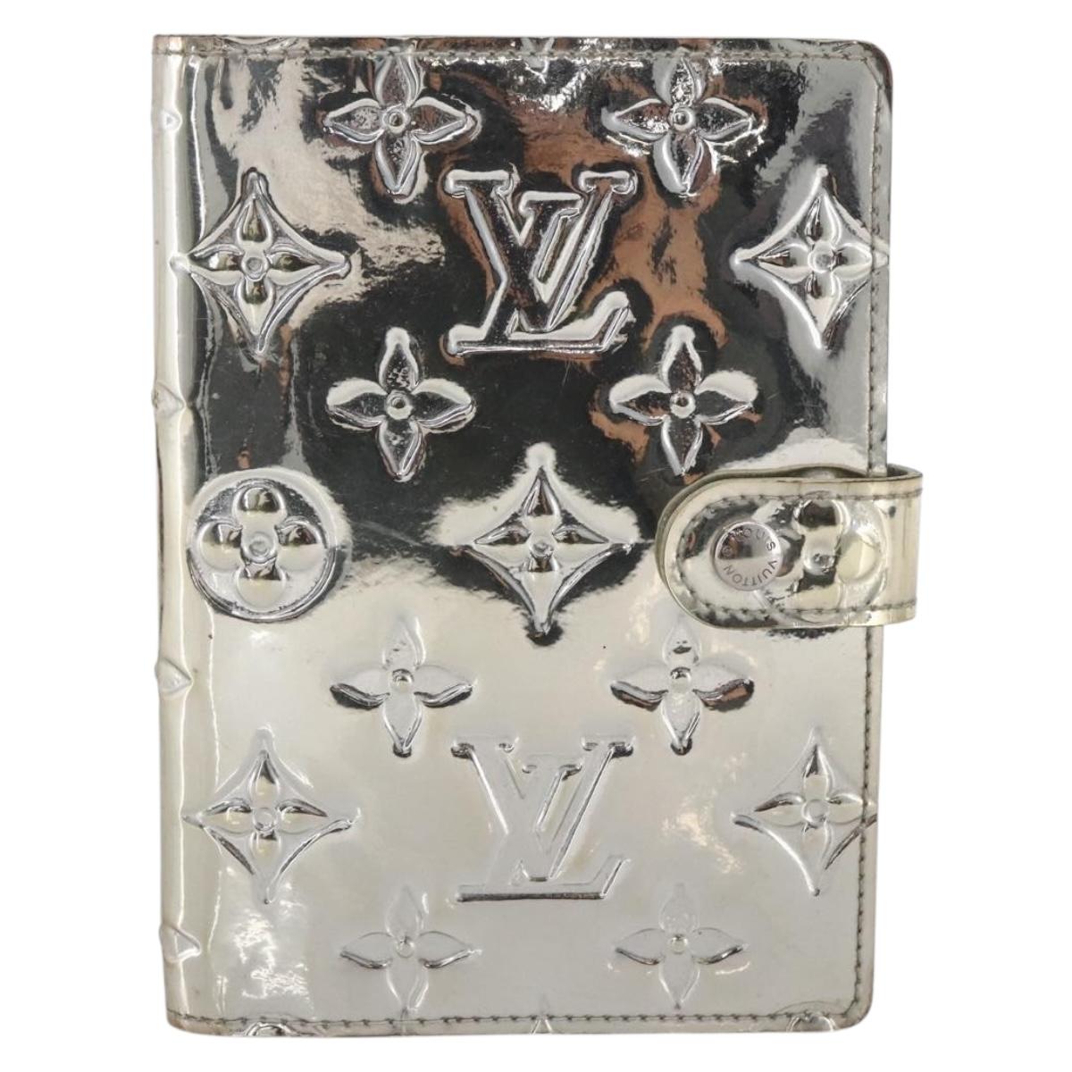 LOUIS VUITTON Monogram Miroir Agenda PM Day Cover Silver R20963 LV Auth bs33695