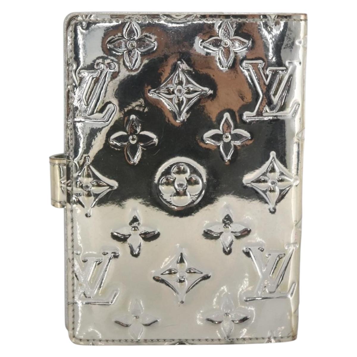 LOUIS VUITTON Monogram Miroir Agenda PM Day Cover Silver R20963 LV Auth bs33695
