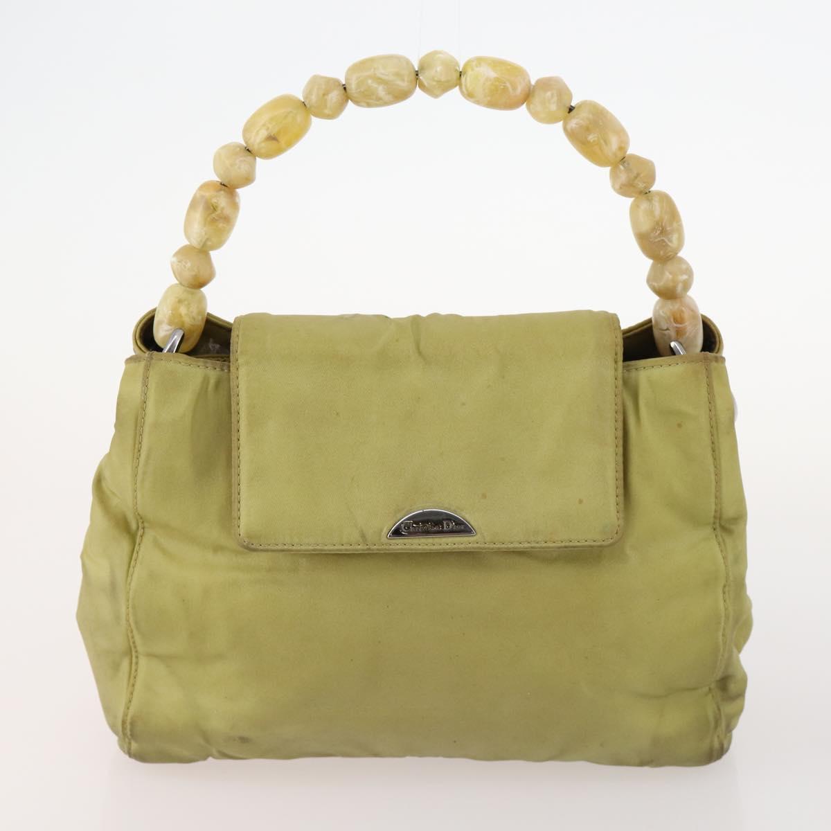 Christian Dior Trotter Canvas Hand Bag Nylon 2 Set Green Navy Auth bs33699