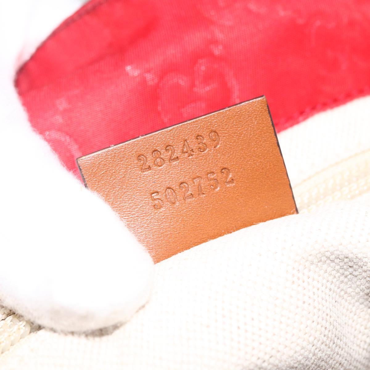 GUCCI GG Canvas Tote Bag Nylon Gold Red 282439 Auth bs33704