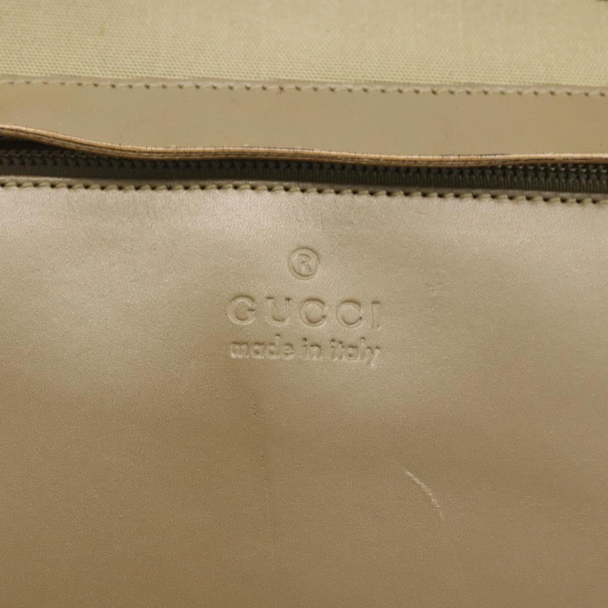 GUCCI Tote Bag Canvas Beige Khaki Red 019 0426 3444 Auth bs33705